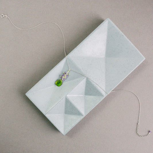 Peridot Quartz Amethyst Cluster Necklace
