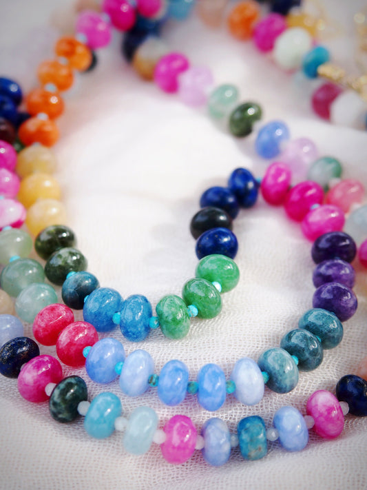 Sale - One of a Kind Rainbow Gemstone Necklace - Leilani
