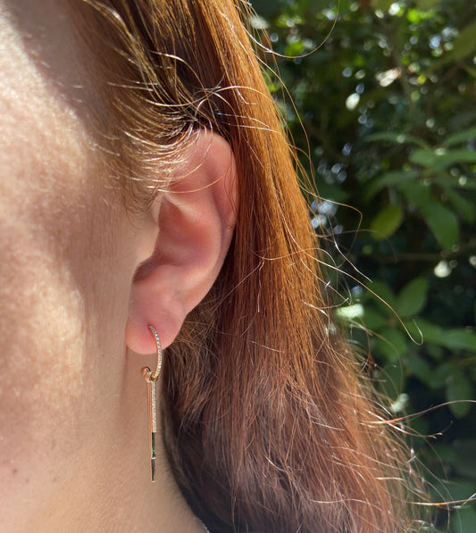 Diamond Triple Bar Stacked Earring