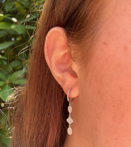 Diamond Charm Drop Earring