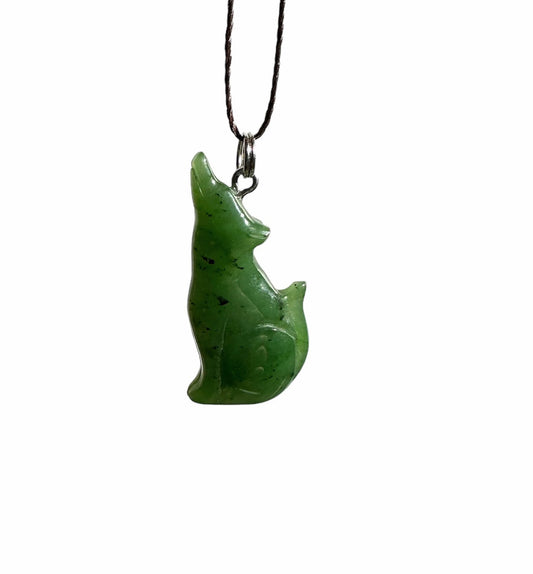 Jade Pendant, Wolf 30mm
