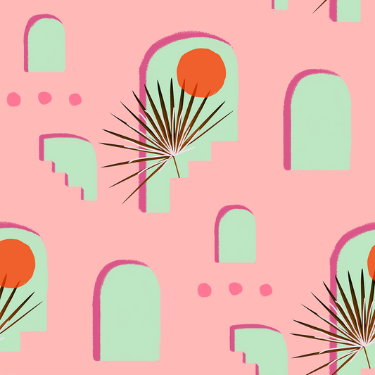 Pueblo Window Wallpaper, pink