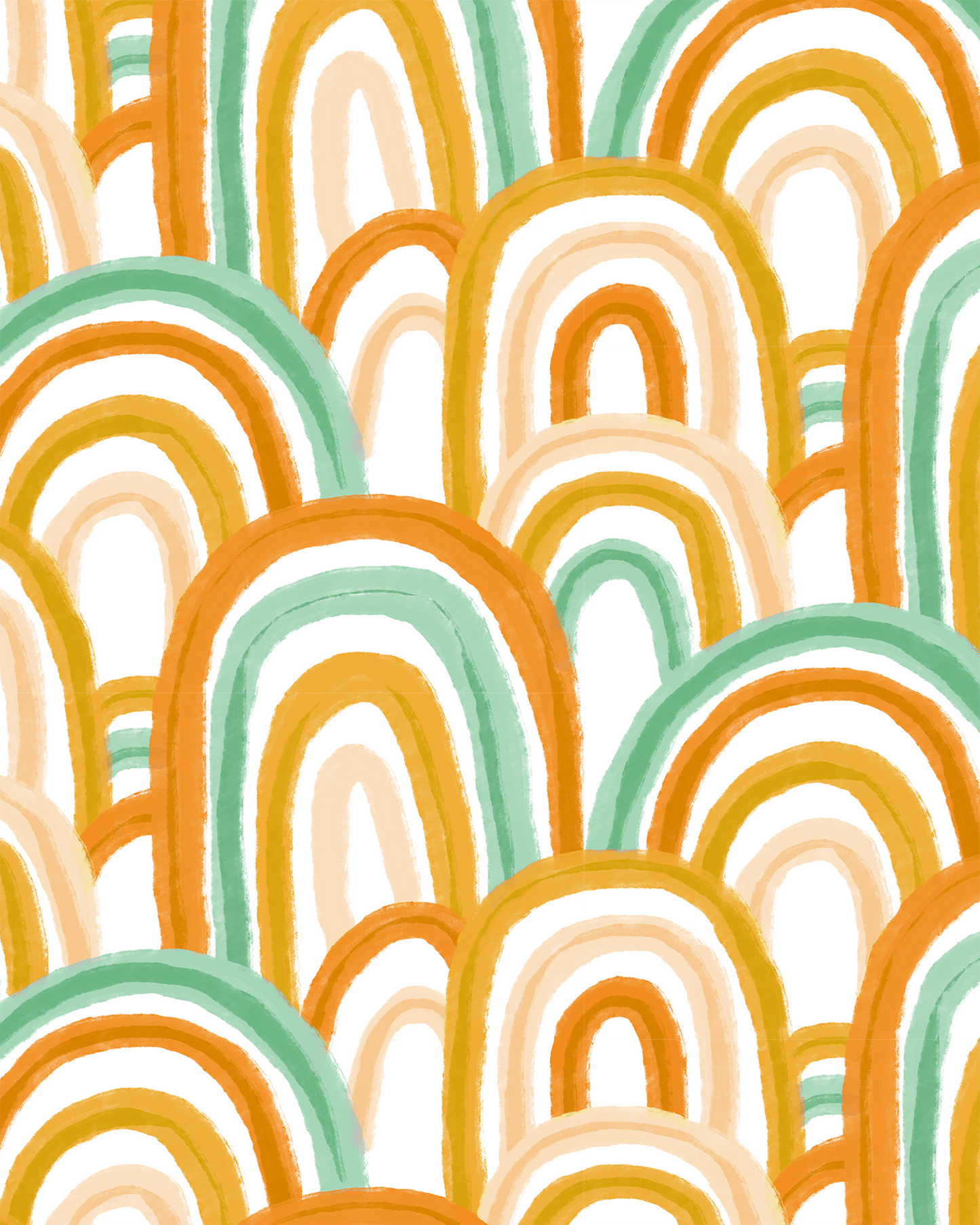 Rainbow Wallpaper, green & orange