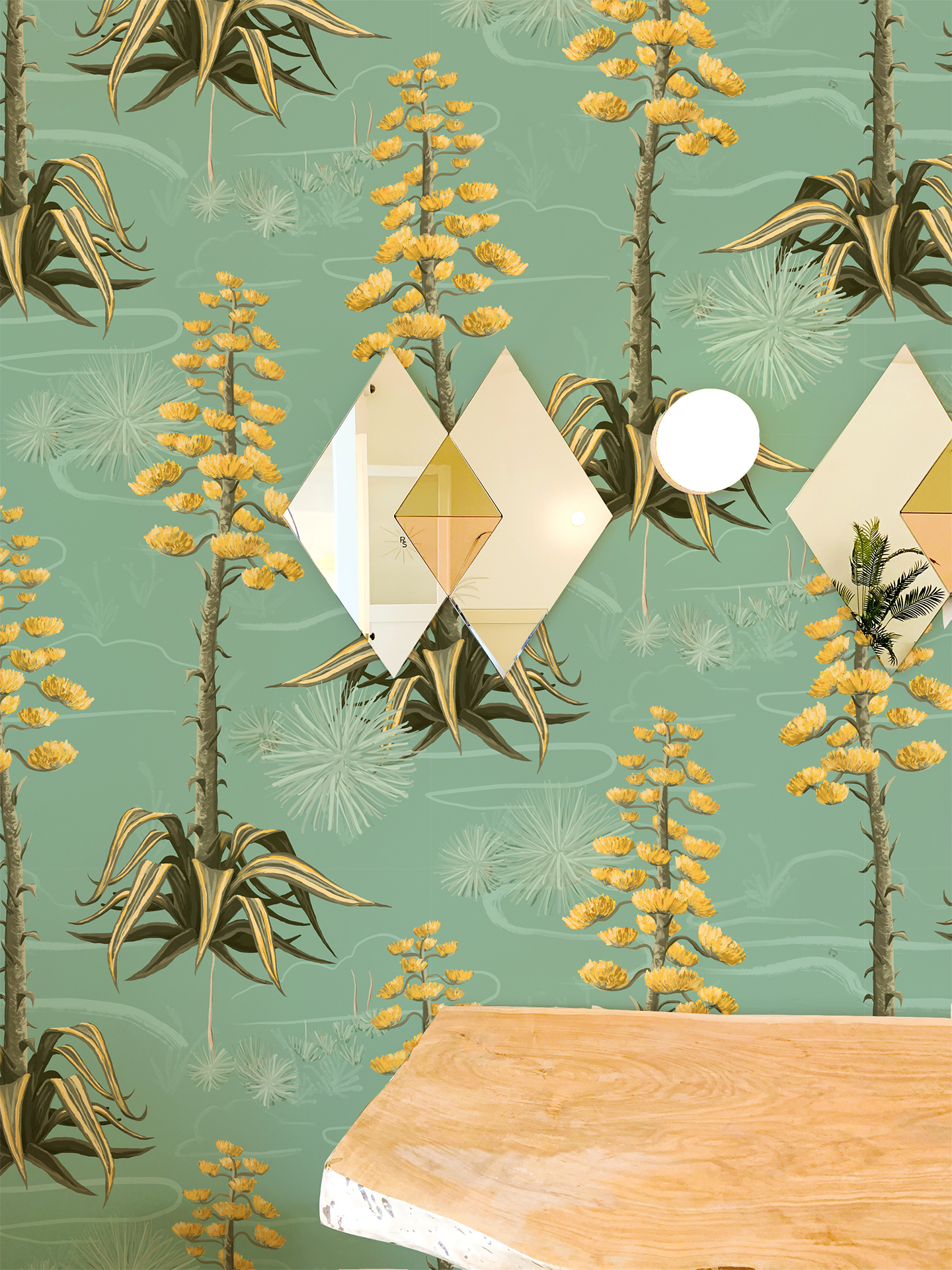 Agave Valley Wallpaper, mint