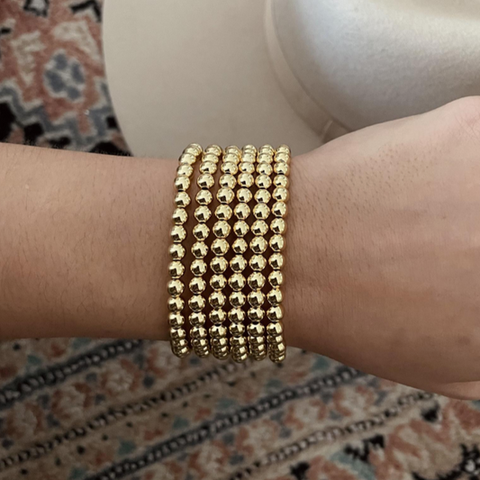 NEW 5mm Gold Bead Bracelet