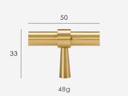 Brushed Brass Cabinet Pulls - Modern Solid Brass Handles – Sleek & Durable Drawer Handles