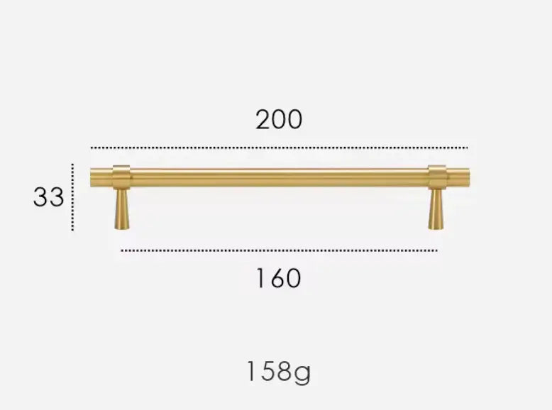 Brushed Brass Cabinet Pulls - Modern Solid Brass Handles – Sleek & Durable Drawer Handles