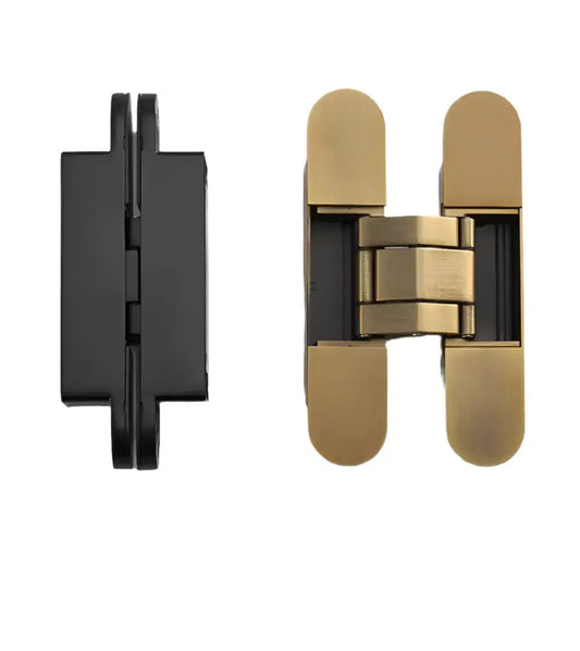 Aged Brass Invisible Door Hinge | Concealed Heavy-Duty Hinge
