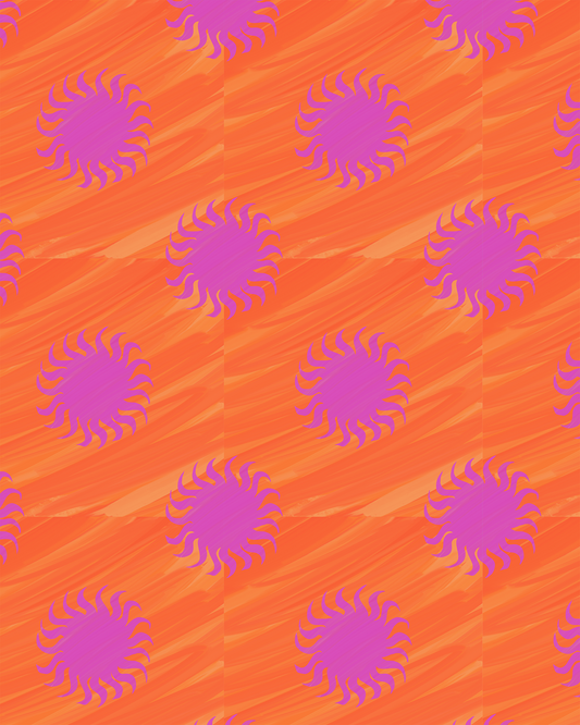 Sol Wallpaper, orange and magenta