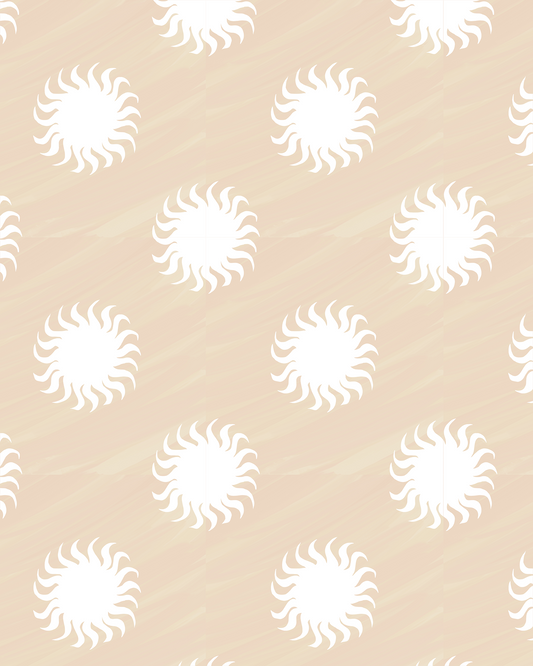 Sol Wallpaper, tan & white