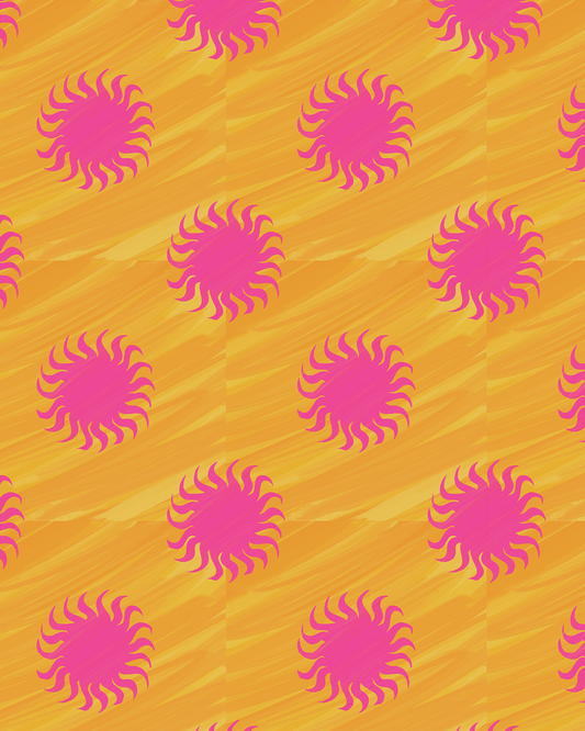 Sol Wallpaper, yellow and pink