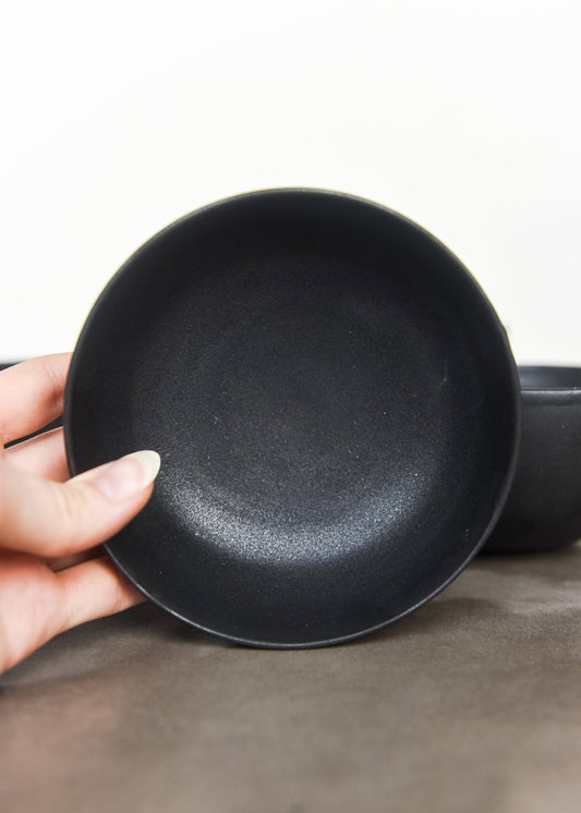 Black Matte Stoneware Mini Bowl