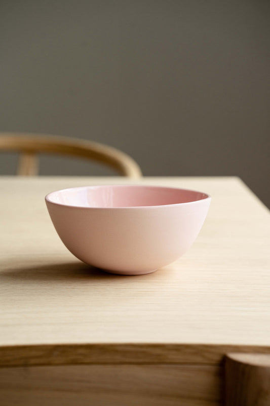 Handmade Porcelain Bowl. Powder Pink