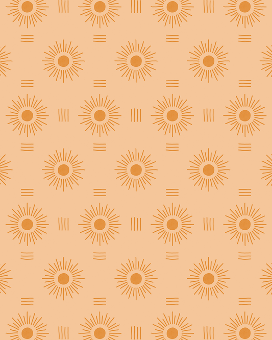 Sun Rays Wallpaper, peach and orange