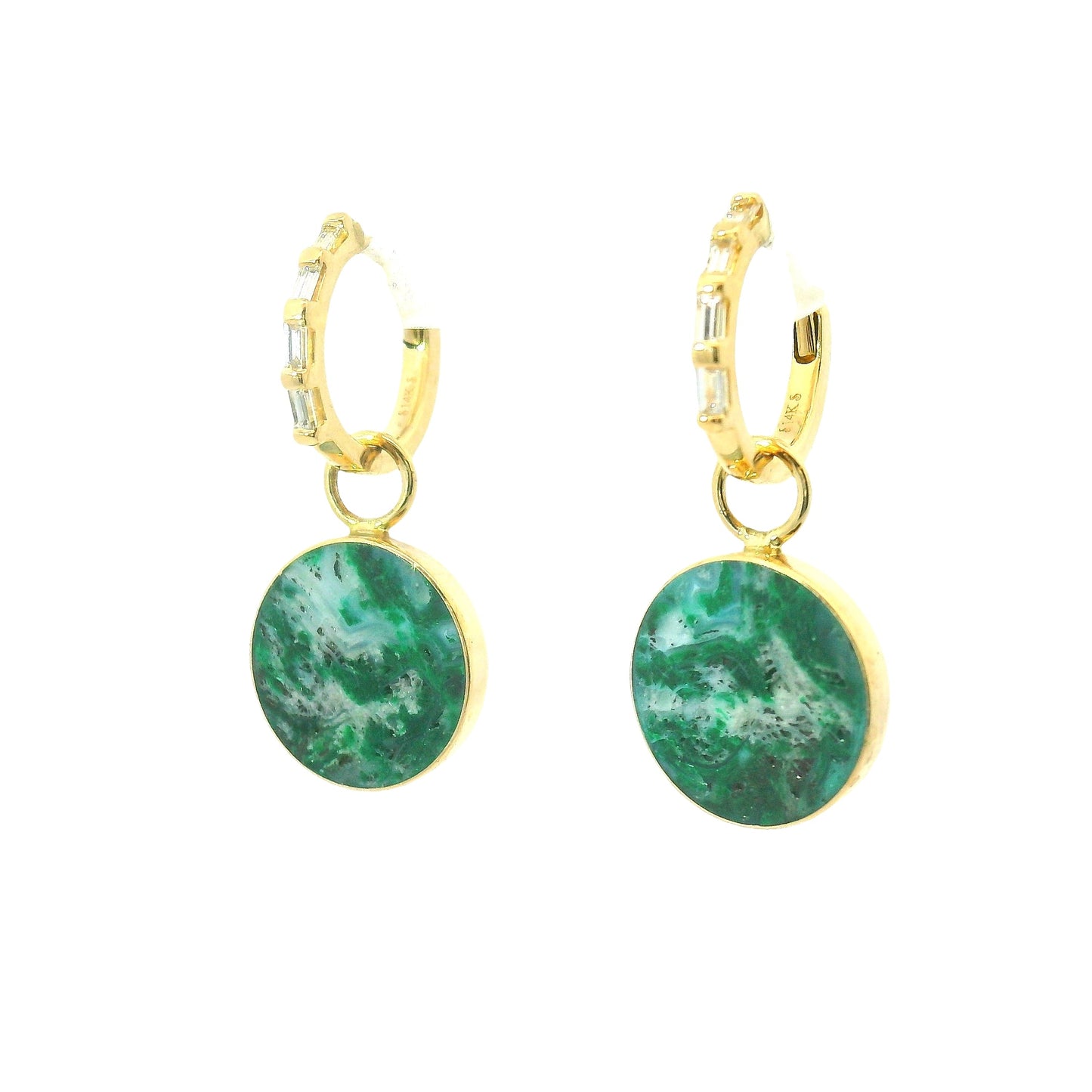 The Circ Earrings - Malachite & Quartz