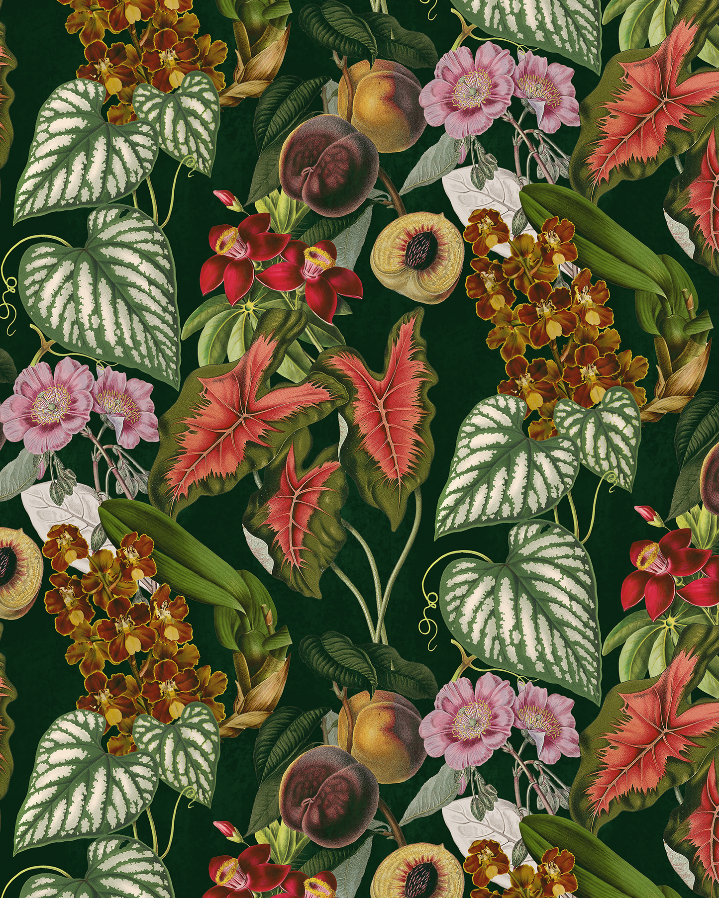 Cali Tropicale Wallpaper, dark green
