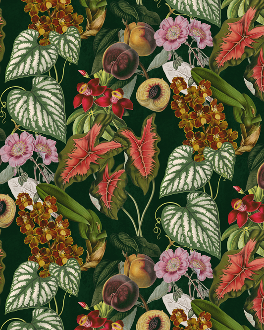 Cali Tropicale Wallpaper, dark green