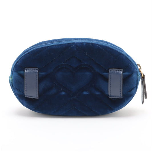 Gucci GG Marmont Velvet & Leather Waist Bag Blue 476434 #2614