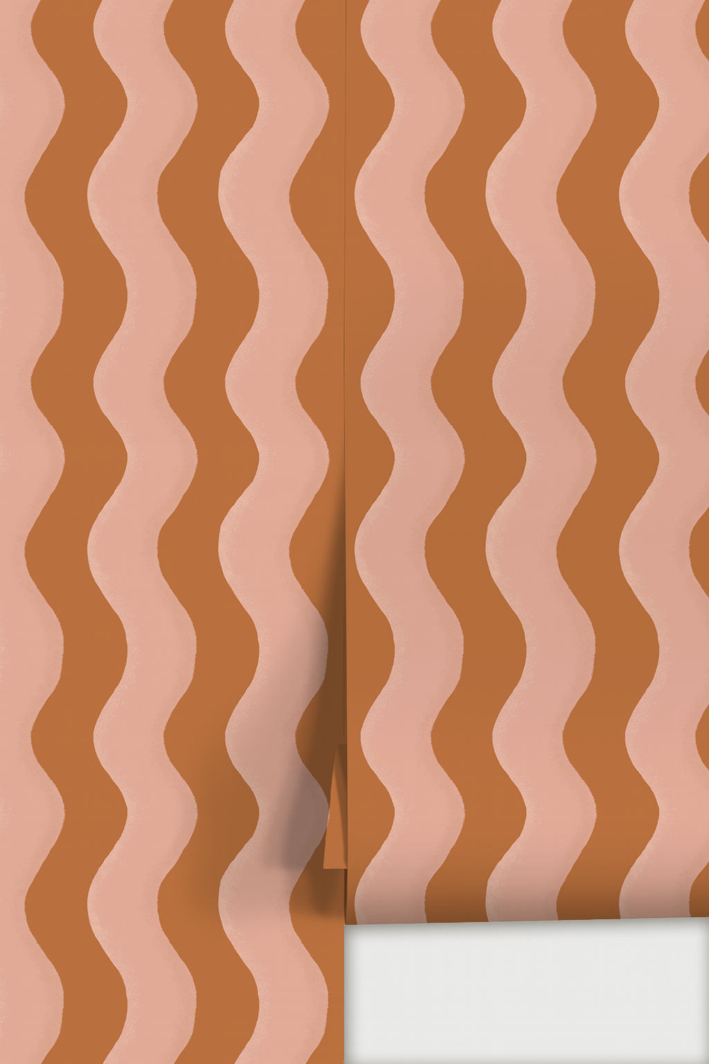 Ziggy Stripe Wallpaper, orange and pink
