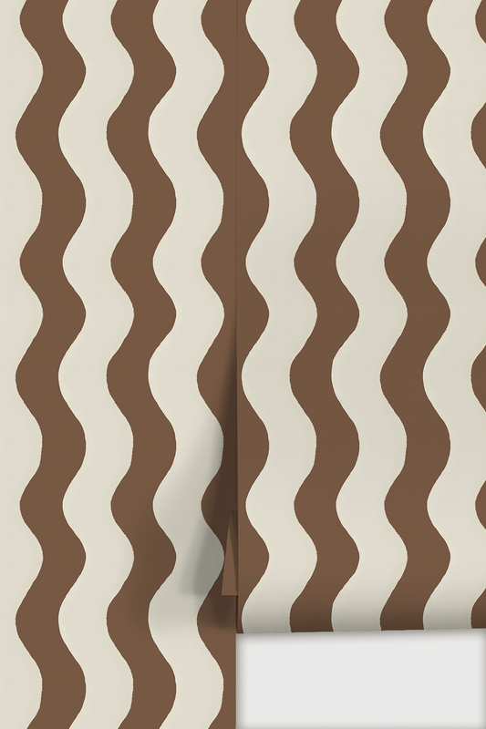 Ziggy Stripe Wallpaper, white and coco