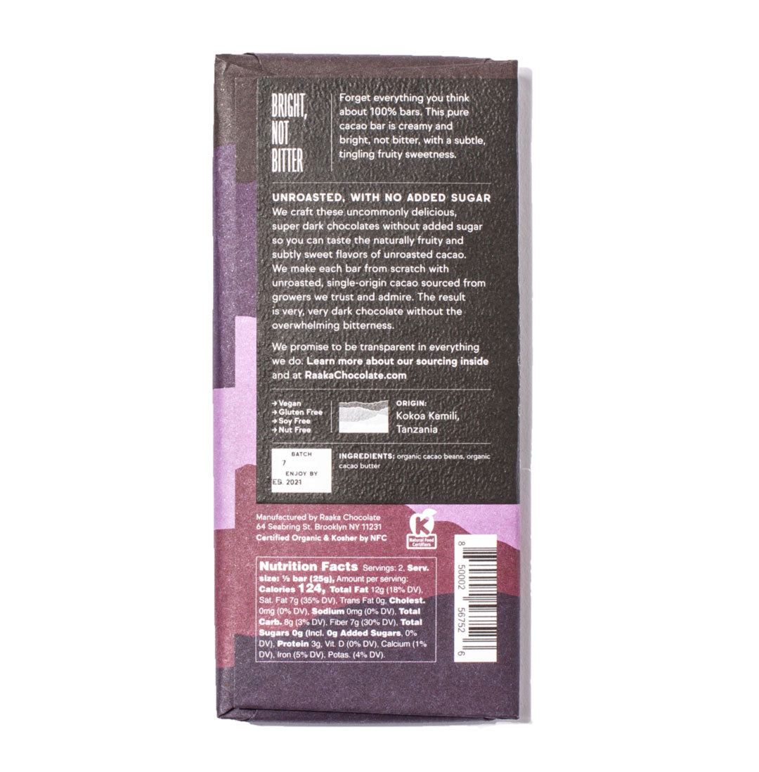 100% cacao unsweetened dark chocolate