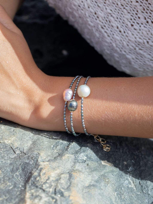 Baroque Pink Pearl Bead Bracelet - Gold Kaimalie