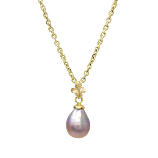 Inevitable Spring Pendant with Baroque Pink Pearl