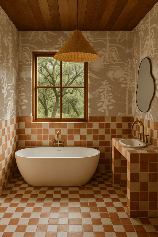 Agave Valley Wallpaper, tan and white