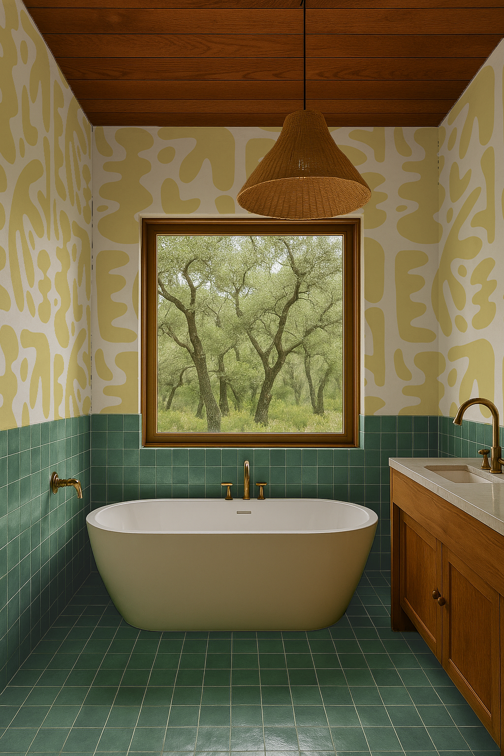 Bubbly Wallpaper, lemon