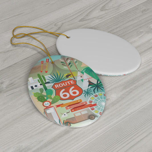 Route 66 Ceramic Ornament