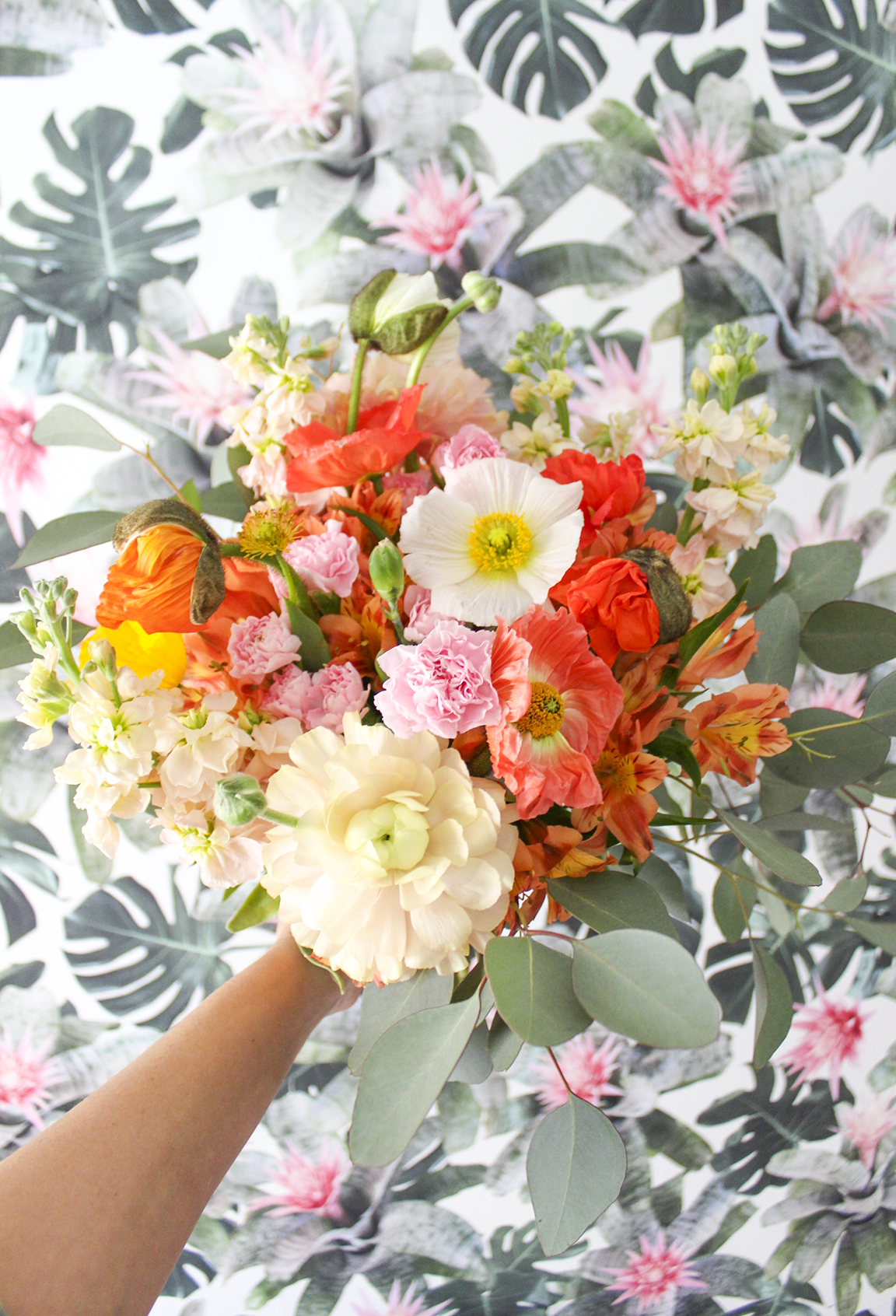 Rad Bromeliad Wallpaper, white