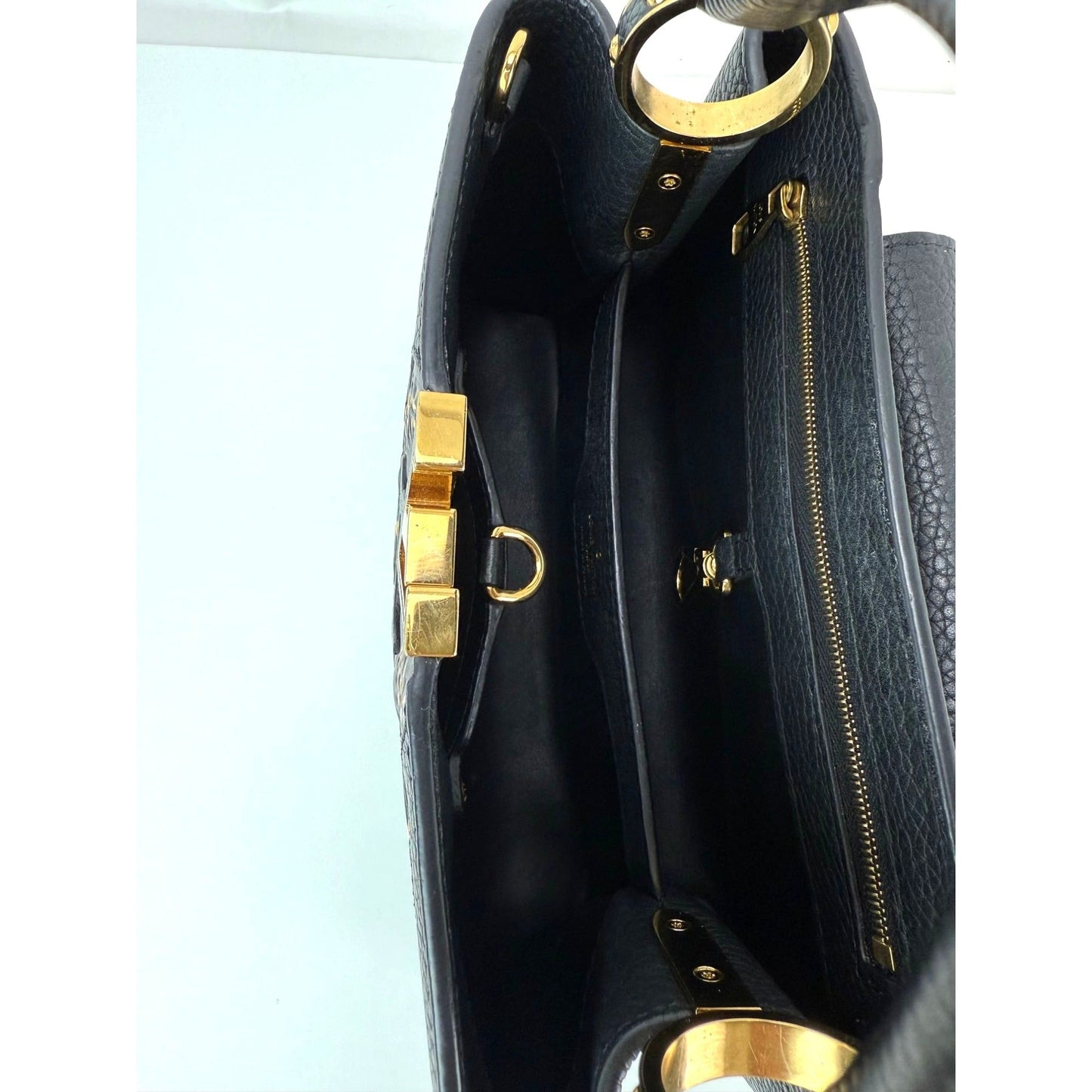 Louis Vuitton Taurillon Capucines Trapped Leopard BB Black Shoulder Bag