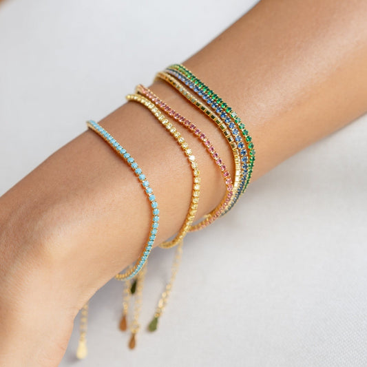 Chloe Tennis Bracelet Pink