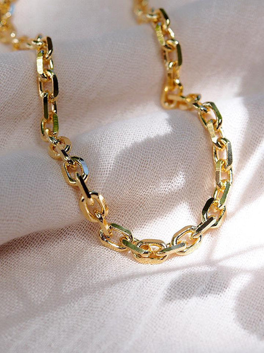 Sale - Chunky Paperclip Link Gold Chain Necklace - Nāwai