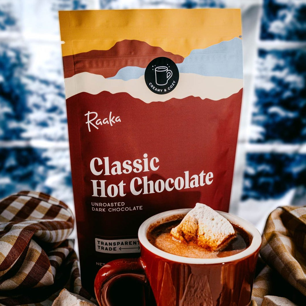Raaka Classic Hot Chocolate with marshmallow