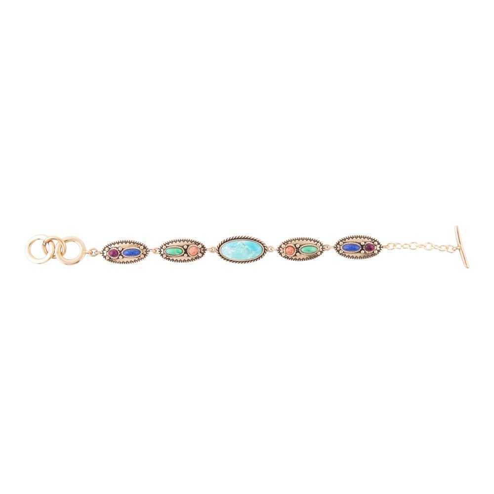 Concho Colourfull Golden Link Bracelet
