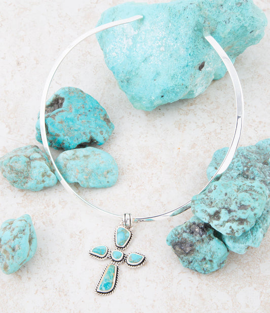 Cross Pendant and Sterling Silver Necklace