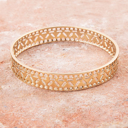 Cut it Out Bangle Golden Bracelet