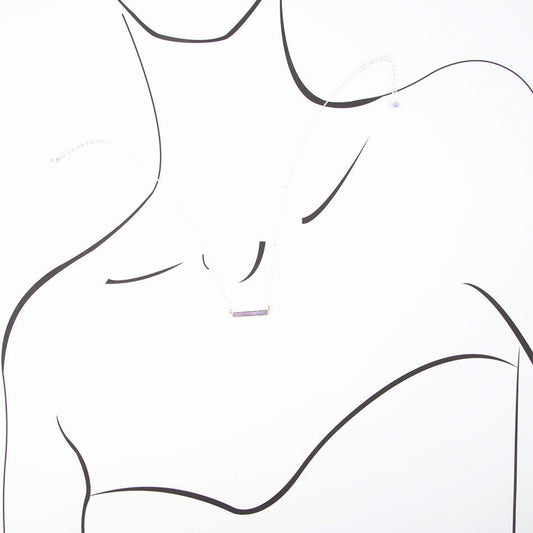 Dainty Amethyst Bar Necklace