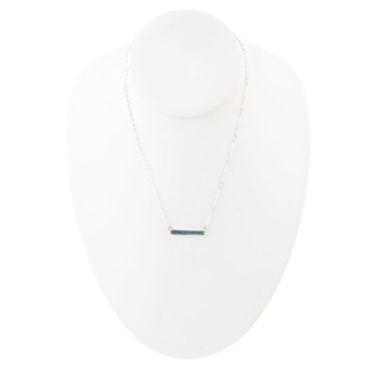 Dainty Azurite Bar Necklace