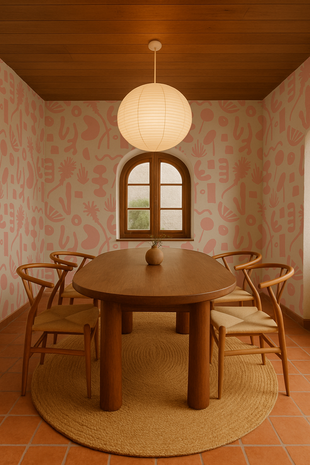 Pool Side Wallpaper, tan and blush