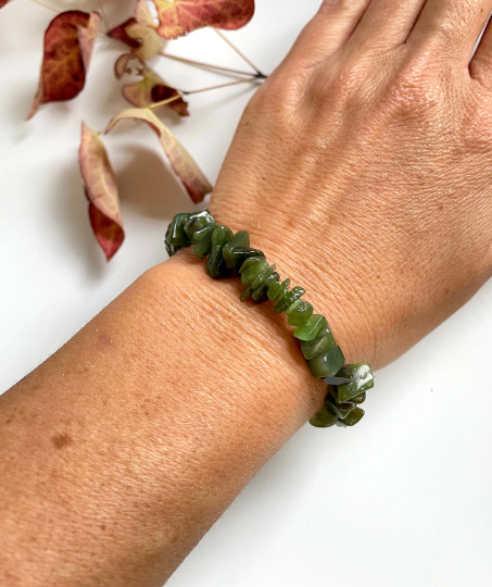Chip Bead Bracelet, Nephrite Jade