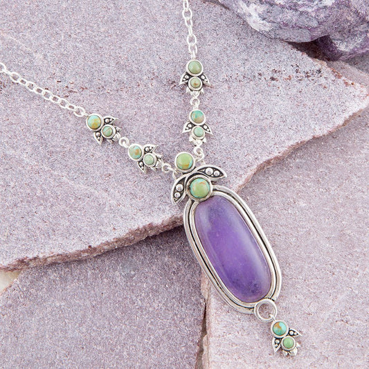 Emile Purple Quartz Sterling Silver Pendant Necklace