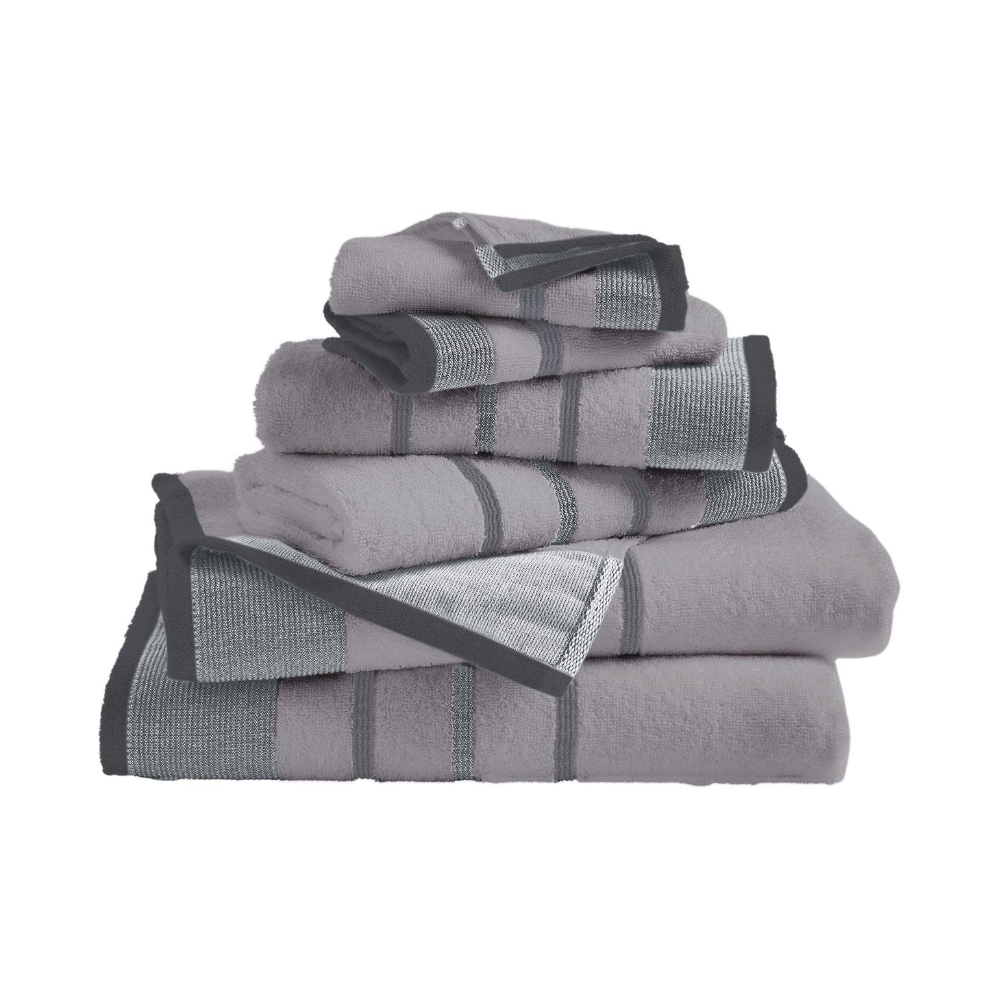 Decorative Cotton Stripe Bath Towel Set - Noelle Collection
