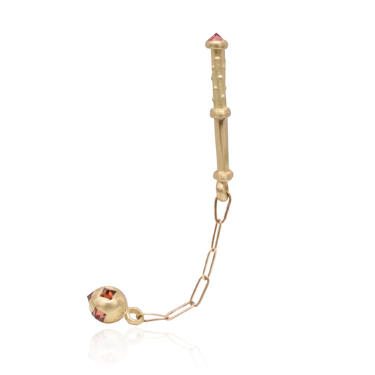 Garnet Chain Morningstar Earring