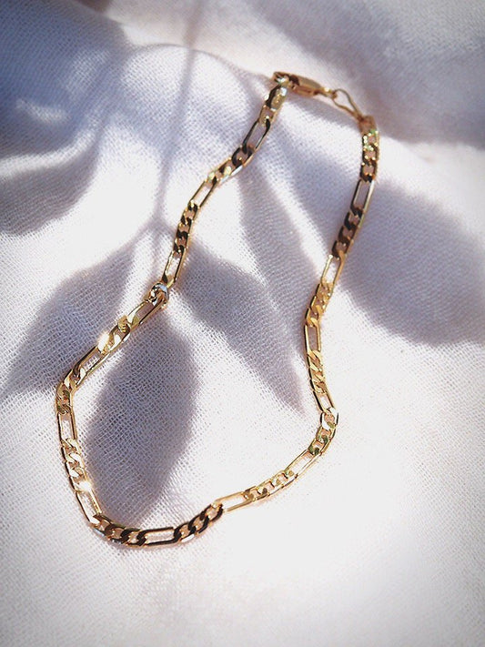 Gold Flat Figaro Chain Anklet - Kaipo'i