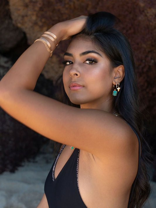 Gold Shark Tooth Hoop Earrings - Nahu