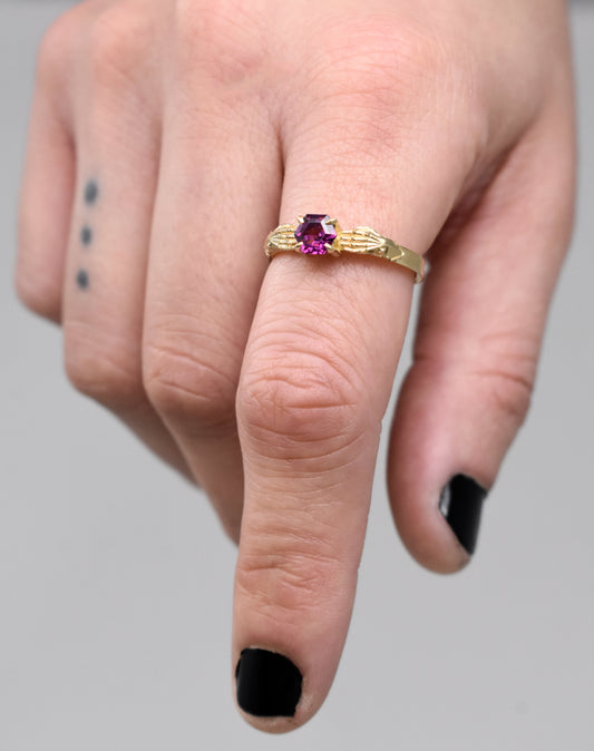 Stronghold Ring with Grape Garnet