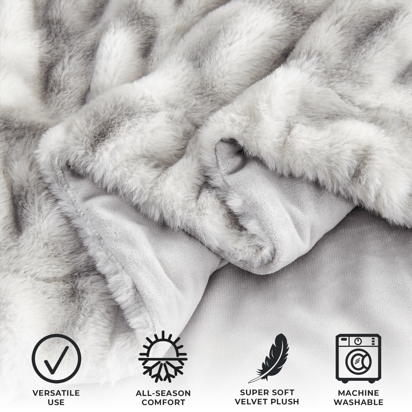 Ruched Faux Fur Throw Blanket - Alondra Collection