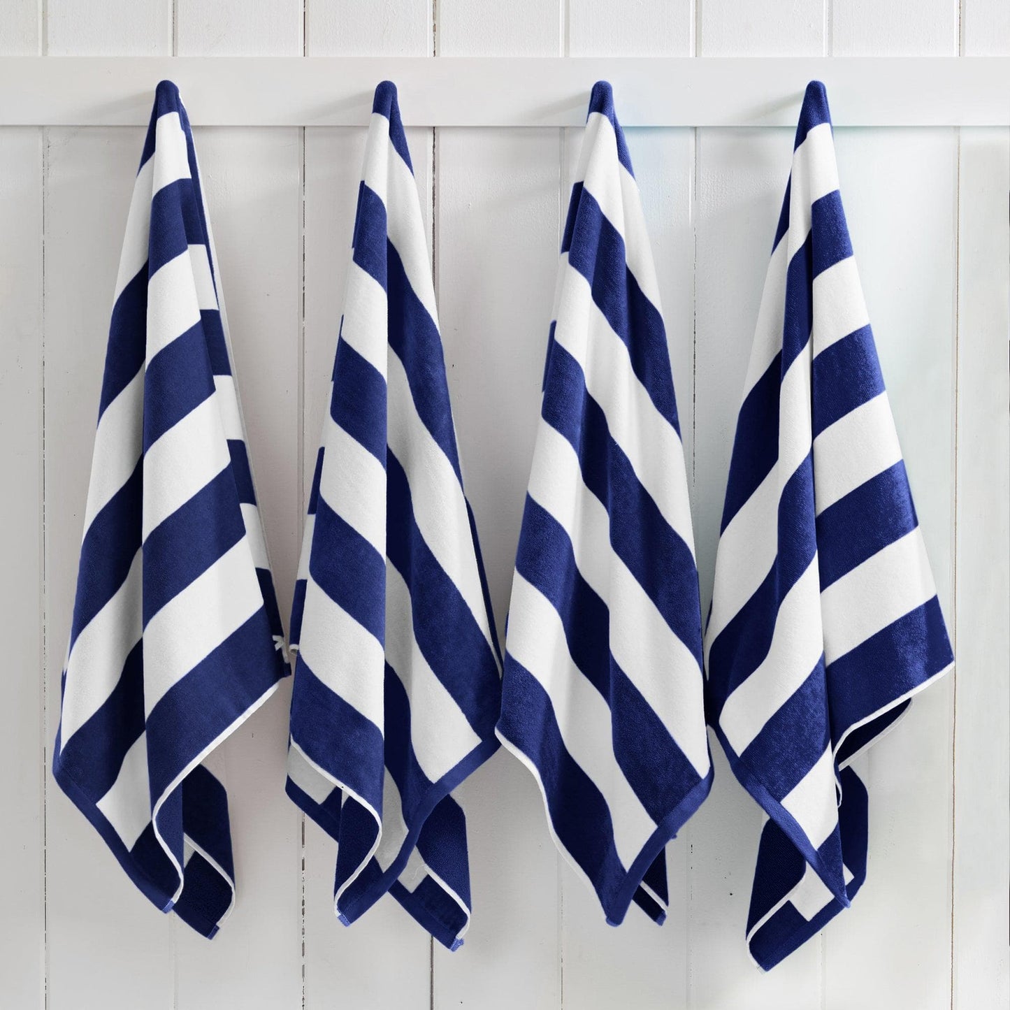 Cotton Velour Cabana Stripe Beach Towel - Novia Collection